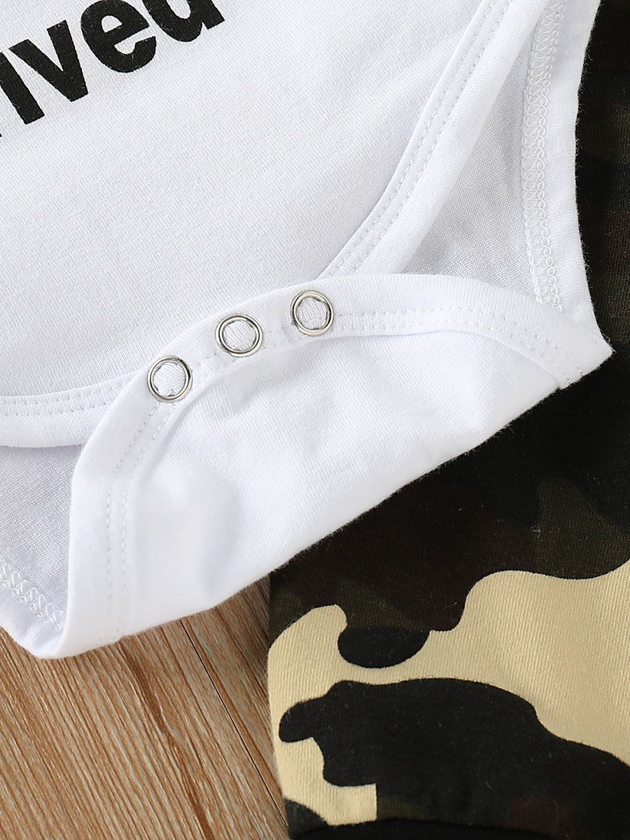 Infant Baby 2-Piece Outfit Bodysuit+Camo Trousers - dianjiang-