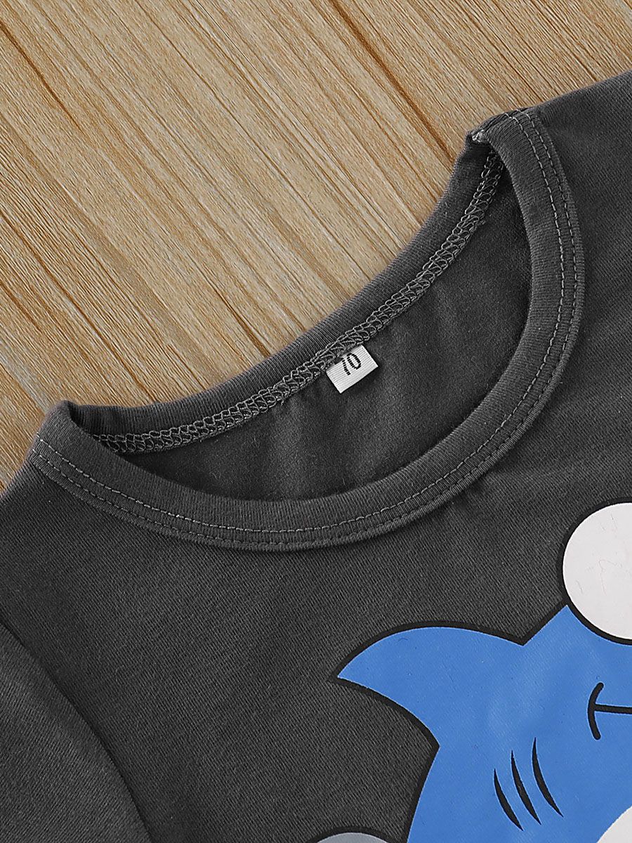 Infant Baby Boy Shark Print Romper - dianjiang-