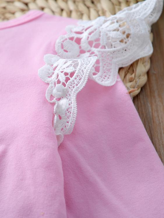 Infant Baby Lace Solid Color Long Sleeve Bodysuit - dianjiang-