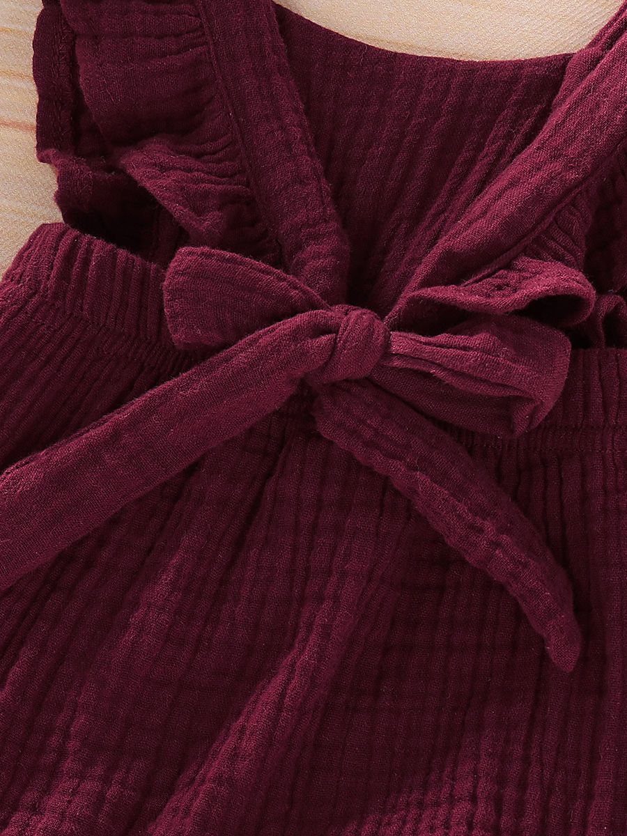 Cute Infant Baby Ruffle Solid Color Bodysuit Onesie - dianjiang-