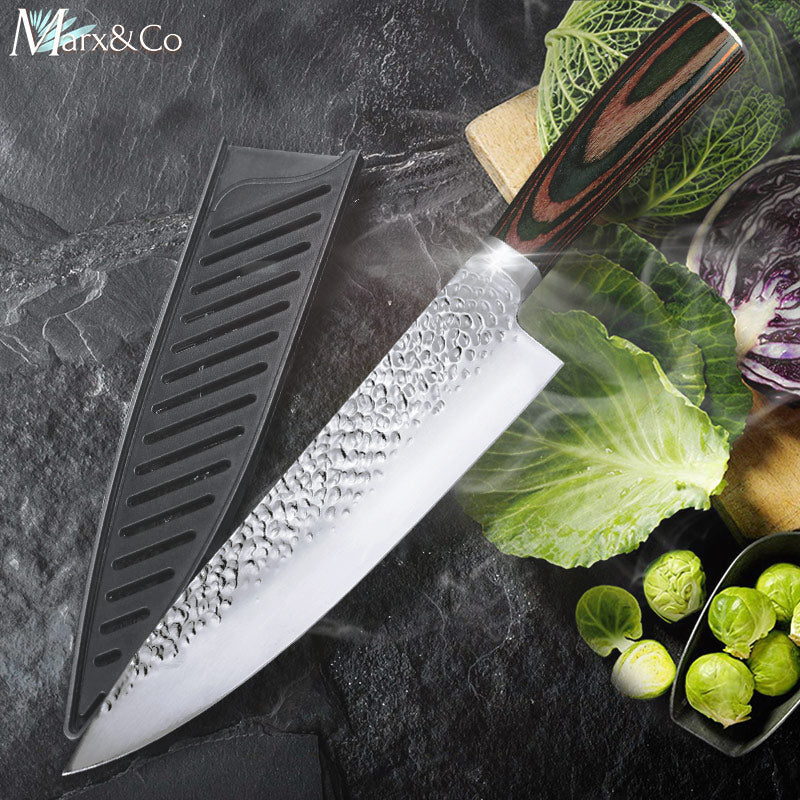 Kitchen Knife 8 inch Chef 7CR17 440C German Stainless Steel Japanese Knives Meat Cleaver Slicer Utility Santoku Knife Tool Set - dianjiang-