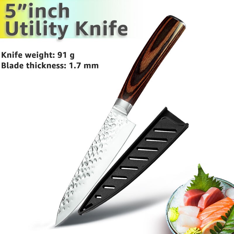 Kitchen Knife 8 inch Chef 7CR17 440C German Stainless Steel Japanese Knives Meat Cleaver Slicer Utility Santoku Knife Tool Set - dianjiang-