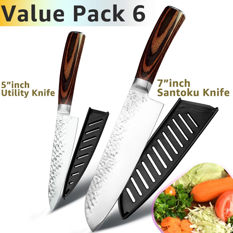 Kitchen Knife 8 inch Chef 7CR17 440C German Stainless Steel Japanese Knives Meat Cleaver Slicer Utility Santoku Knife Tool Set - dianjiang-