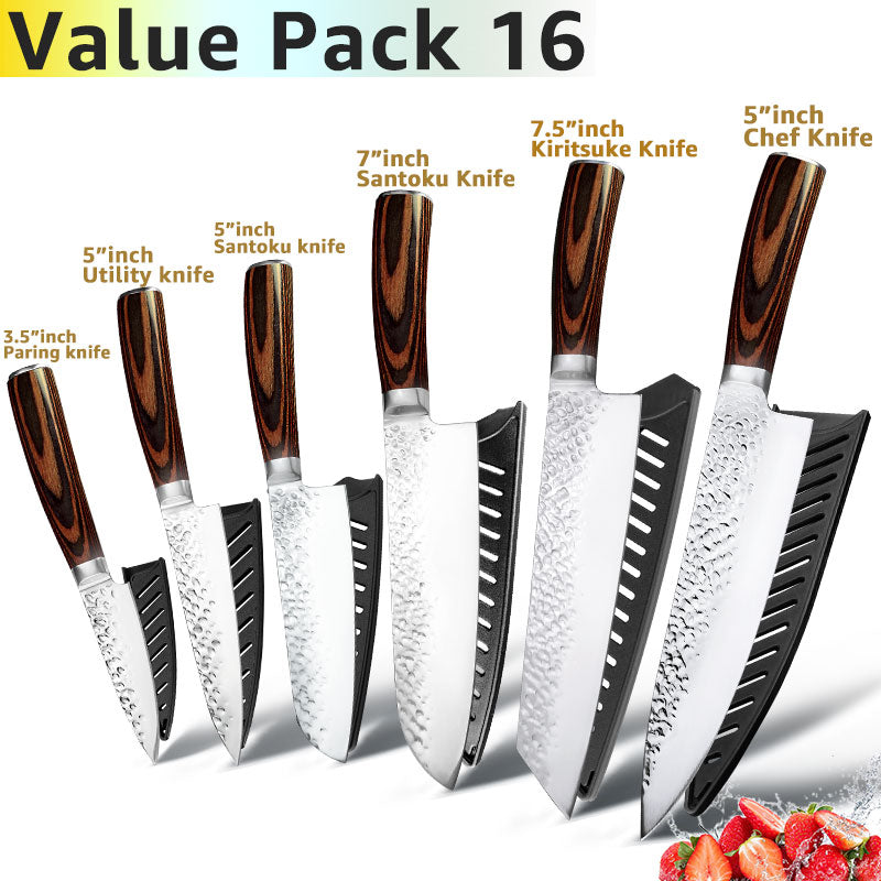 Kitchen Knife 8 inch Chef 7CR17 440C German Stainless Steel Japanese Knives Meat Cleaver Slicer Utility Santoku Knife Tool Set - dianjiang-