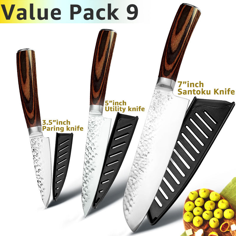 Kitchen Knife 8 inch Chef 7CR17 440C German Stainless Steel Japanese Knives Meat Cleaver Slicer Utility Santoku Knife Tool Set - dianjiang-