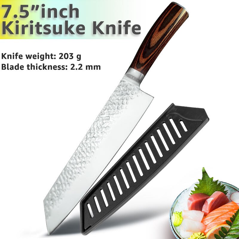 Kitchen Knife 8 inch Chef 7CR17 440C German Stainless Steel Japanese Knives Meat Cleaver Slicer Utility Santoku Knife Tool Set - dianjiang-