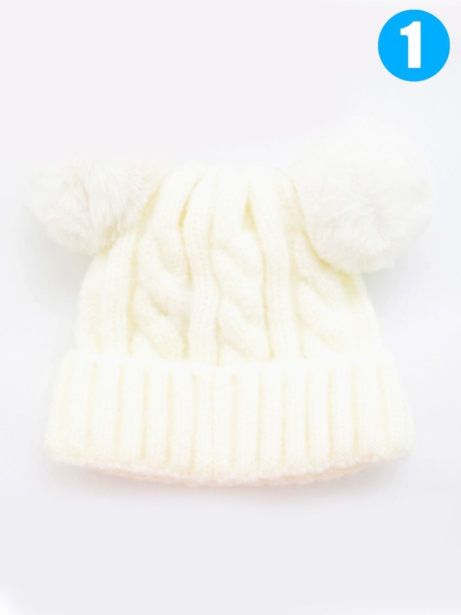 Winter Cable Knit Beanie with Double Pom - dianjiang-