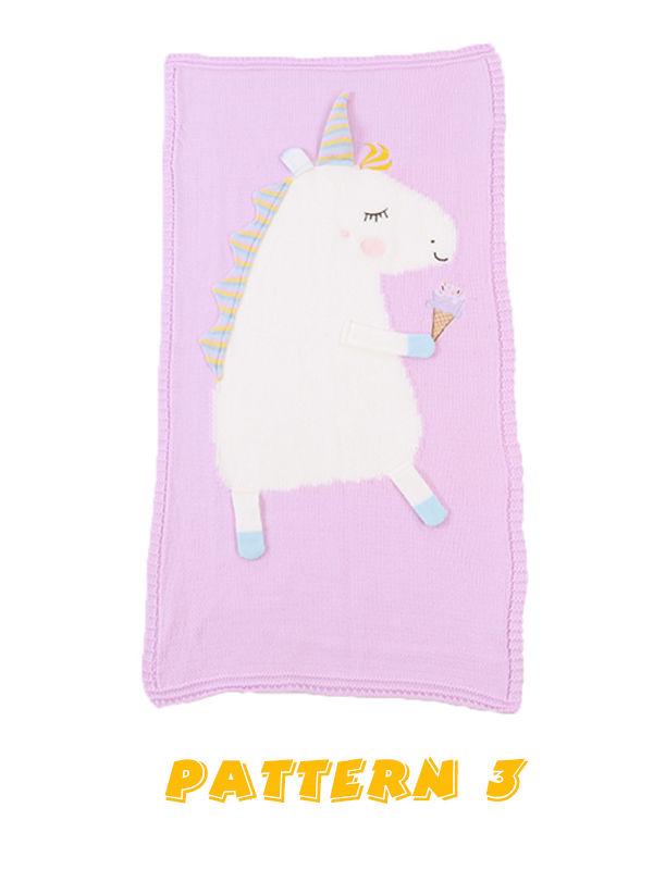 Cute 3D Unicorn Pattern Knitted Accessory Baby Blanket Northern European Scheme - dianjiang-