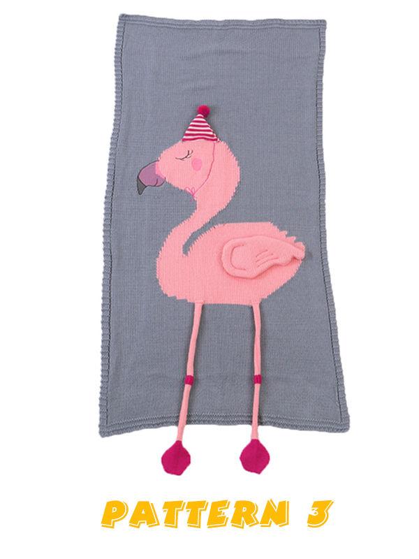 3D Flamingo Pattern Baby Toddler Knitted Blanket Northern Scheme - dianjiang-