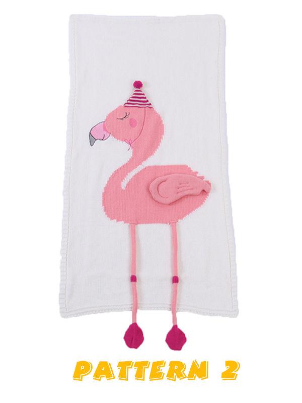 3D Flamingo Pattern Baby Toddler Knitted Blanket Northern Scheme - dianjiang-