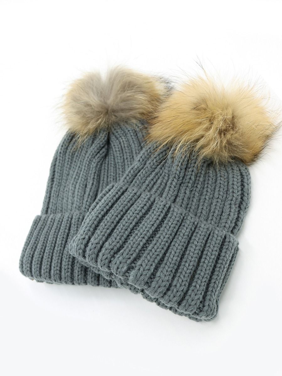 Knitted Hat Mommy And Me Thickened Thermal Woolen Hat - dianjiang-