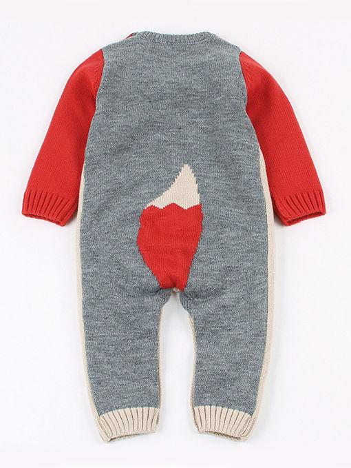 Adorable Fox Style Crochet Baby Romper Knitted Overalls - dianjiang-