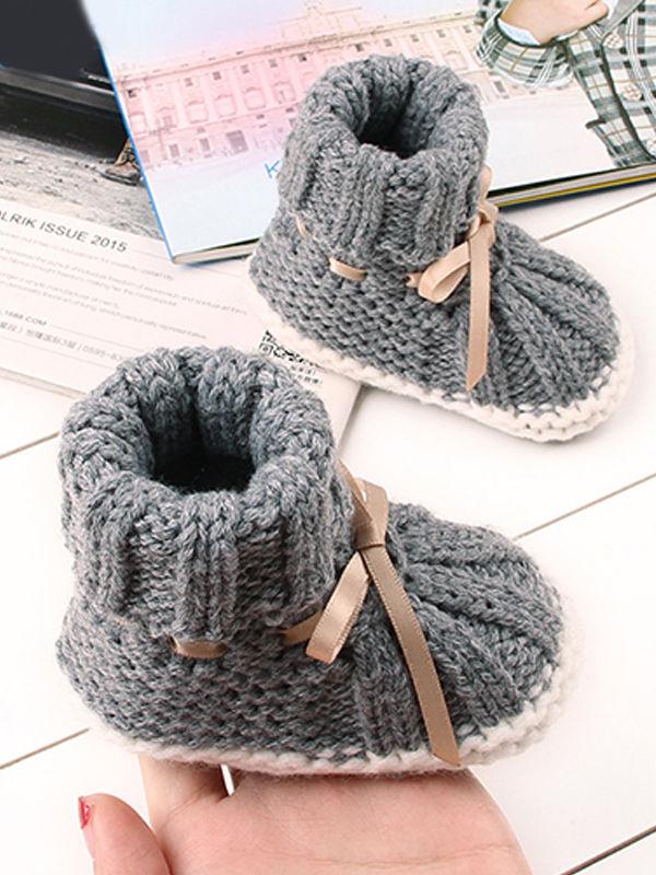 Acrylic Knitted Shoes Thermal Breathable Baby Room Prewalker - dianjiang-