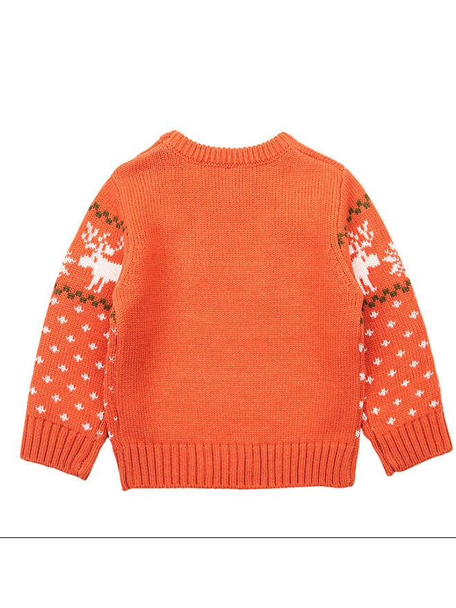 Christmas Elk Snowflake Jumper Knitting Sweater Baby Boy Crochet Sweatshirt - dianjiang-