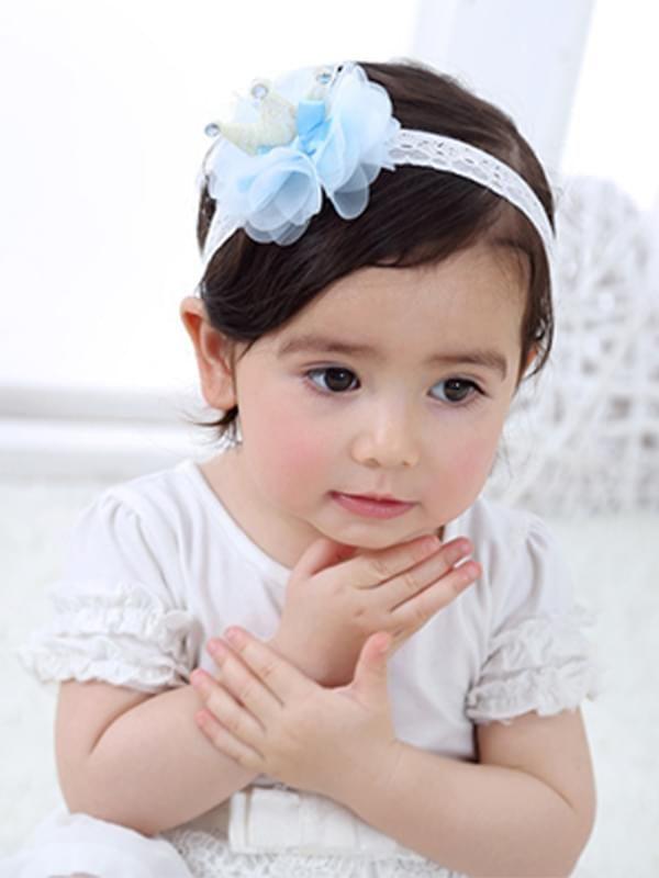 Princess Crown Pattern Head-wear Tulle Lace Elastic Headband - dianjiang-