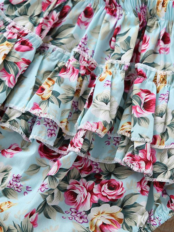 Lace Trim Flower Backless Bodysuit + Headband 2-Piece Outfit For Baby Girl - dianjiang-