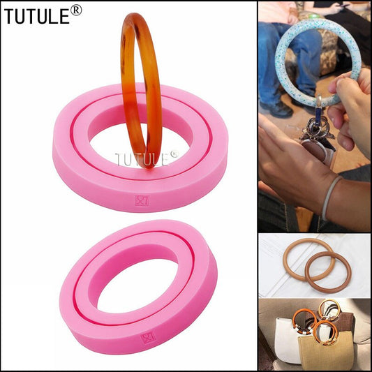 Large Round shape size Silicone bracelet molds-Resin jewelry mold-for jewelry craft making Hand in hand ring handle mold - dianjiang-