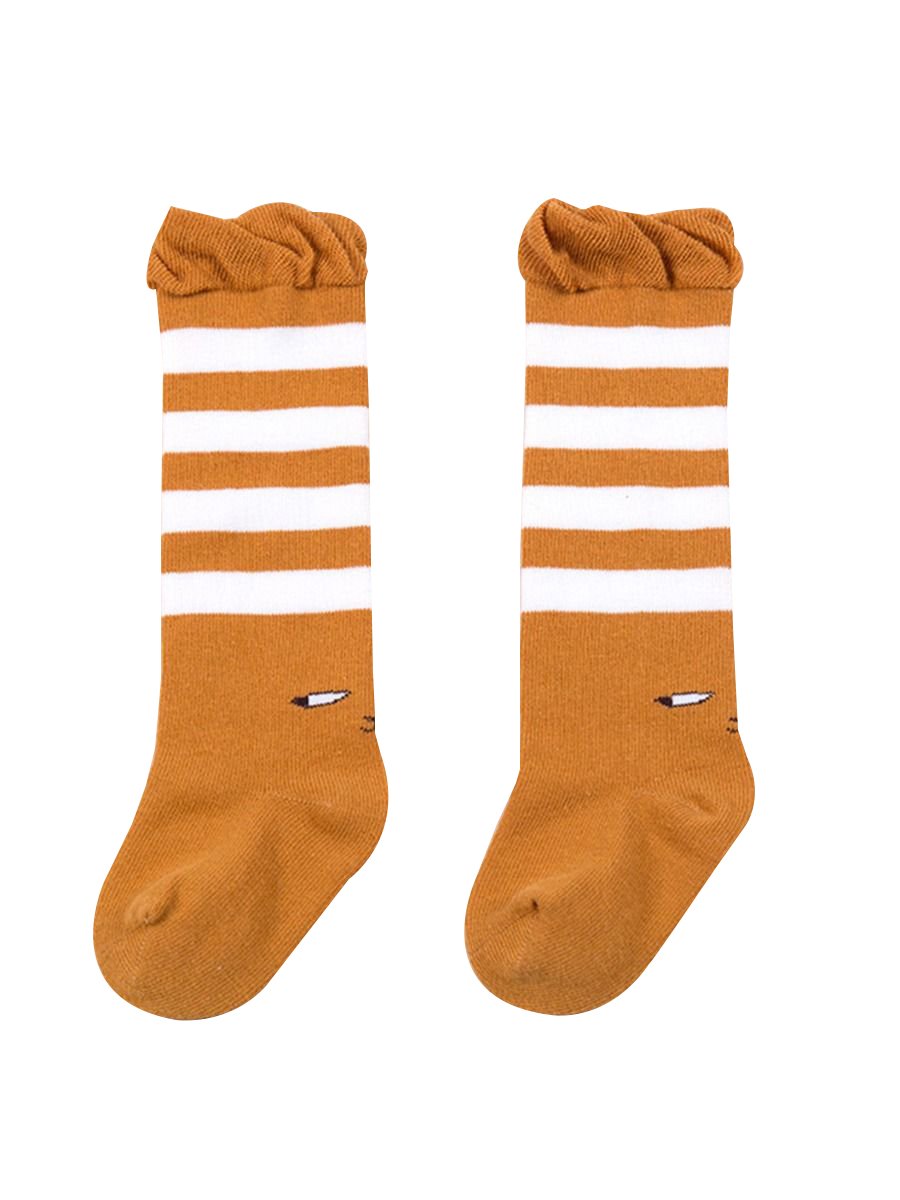 Striped Knee High Socks Loose Mouth Mid-calf Length Socks For Newborn - dianjiang-