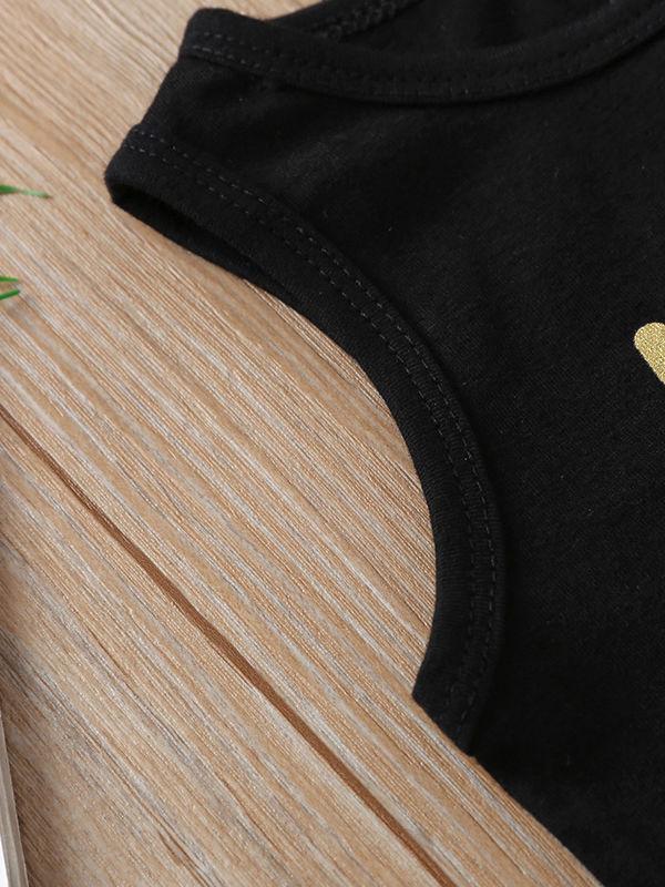 3-Piece Summer Baby Girl Outfit Letter Printed Tank Top+Flower Shorts+Headband - dianjiang-