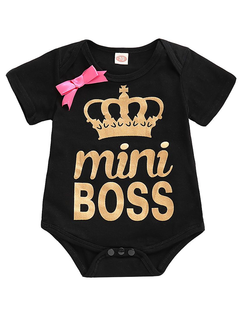Letters Printed Newborn Baby Short-sleeve Bodysuit - dianjiang-