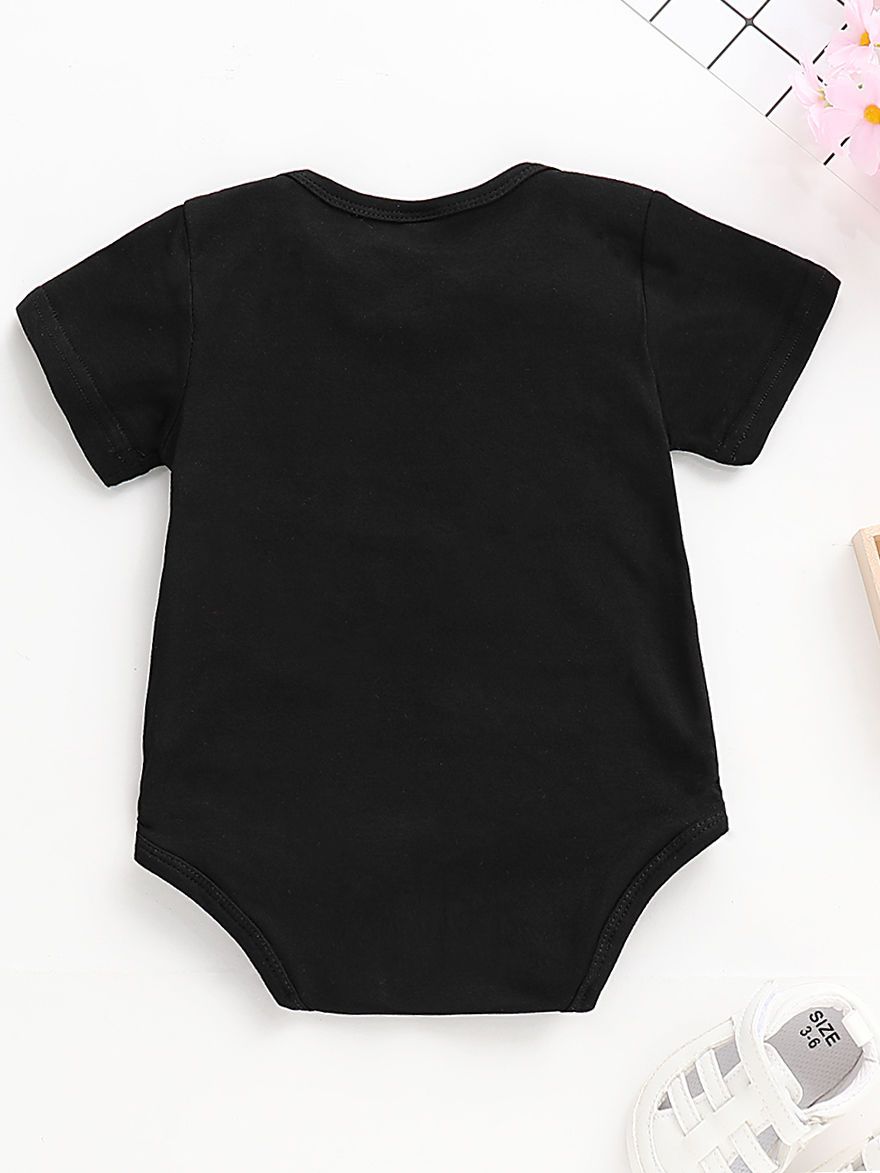 Letters Printed Newborn Baby Short-sleeve Bodysuit - dianjiang-