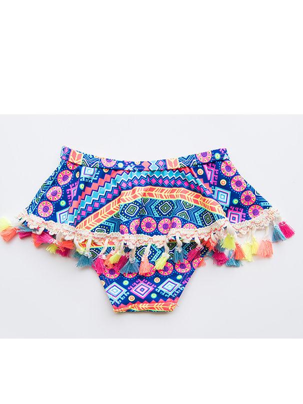 Little Girl 2-Piece Vintage Tassel Trimmed Bikini Outfit - dianjiang-