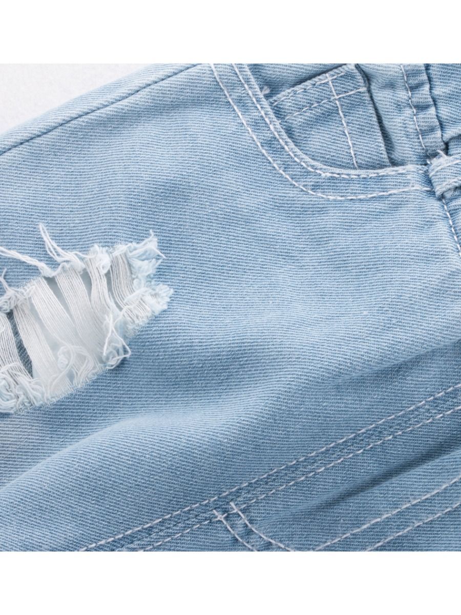 Trendy Little Kids Unisex Blue Frayed Jeans - dianjiang-