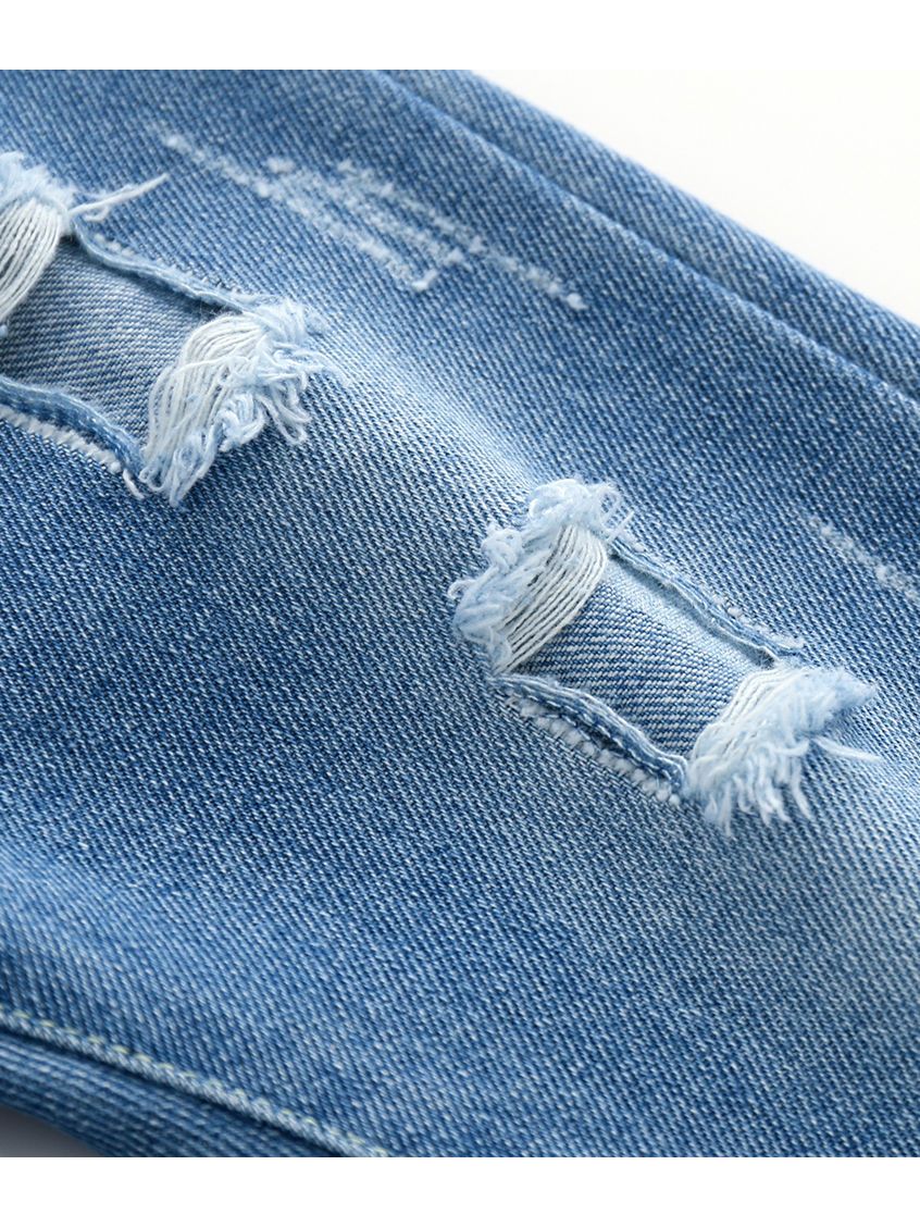 Trendy Little Kids Unisex Blue Frayed Jeans - dianjiang-