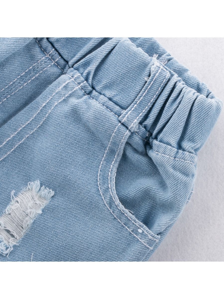 Trendy Little Kids Unisex Blue Frayed Jeans - dianjiang-