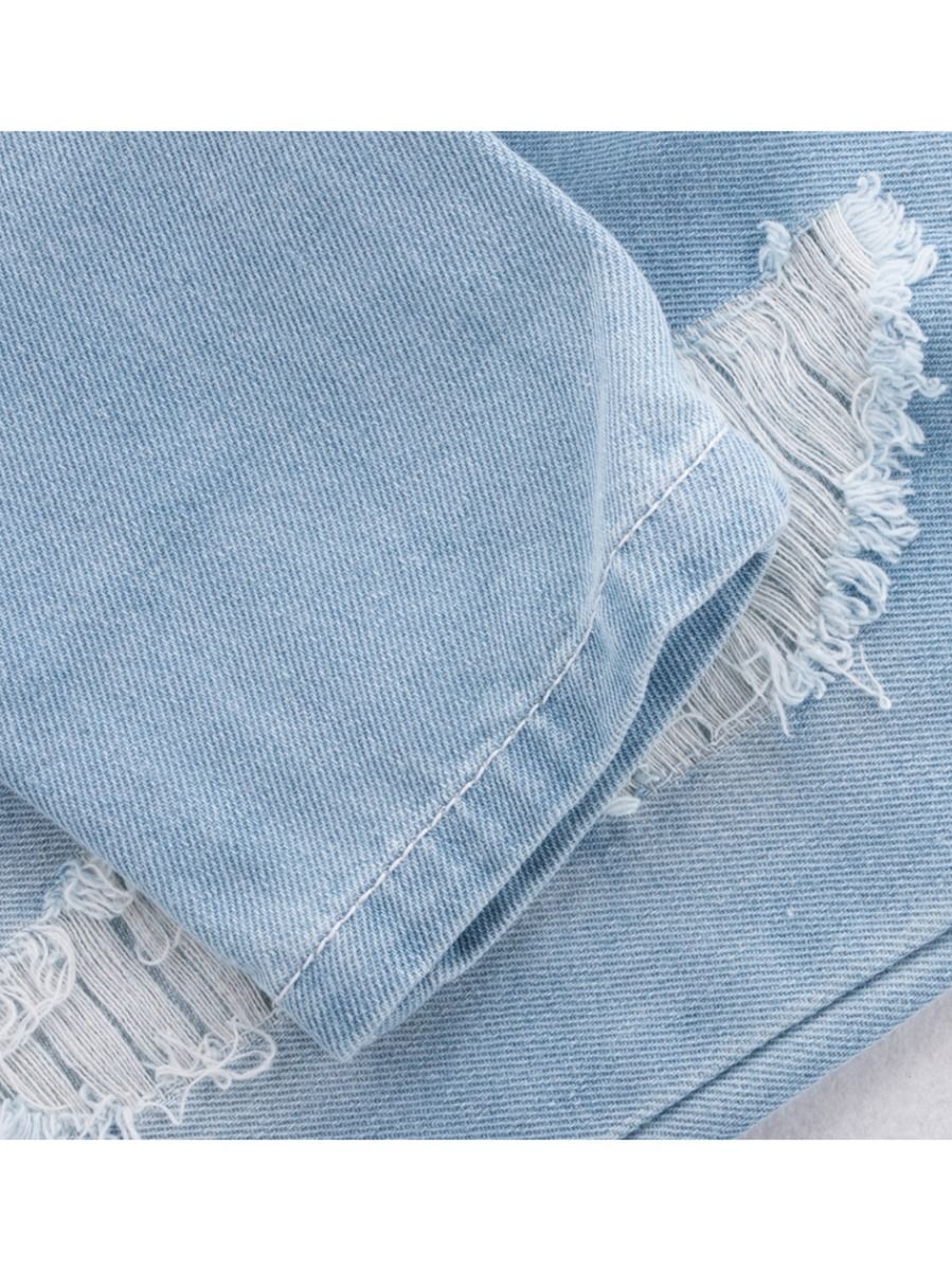 Trendy Little Kids Unisex Blue Frayed Jeans - dianjiang-