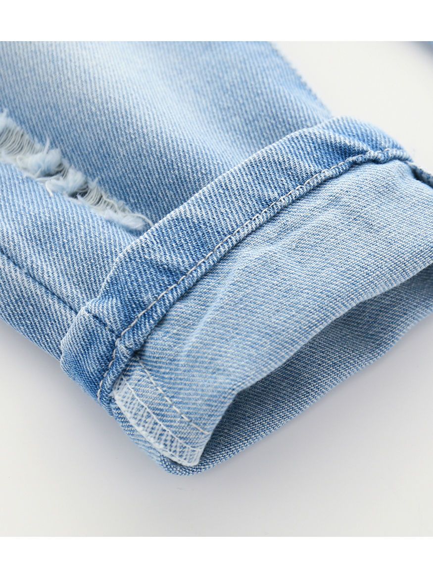 Trendy Little Kids Unisex Blue Frayed Jeans - dianjiang-