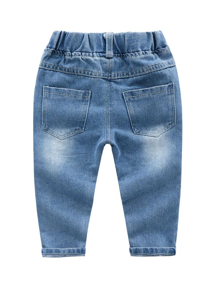 Trendy Little Kids Unisex Blue Frayed Jeans - dianjiang-
