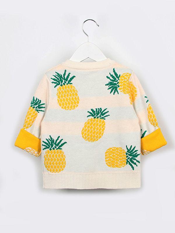 MOMMY AND ME Pineapple Cardigan Top Long-sleeve Knitwear - dianjiang-