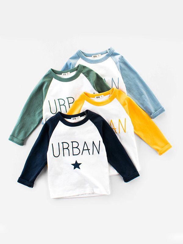 Urban Color Block Cotton Tee Sports Long-sleeve Top - dianjiang-