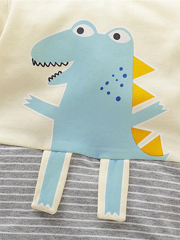 Long Sleeve Cute Dinosaur Jumpsuit - dianjiang-