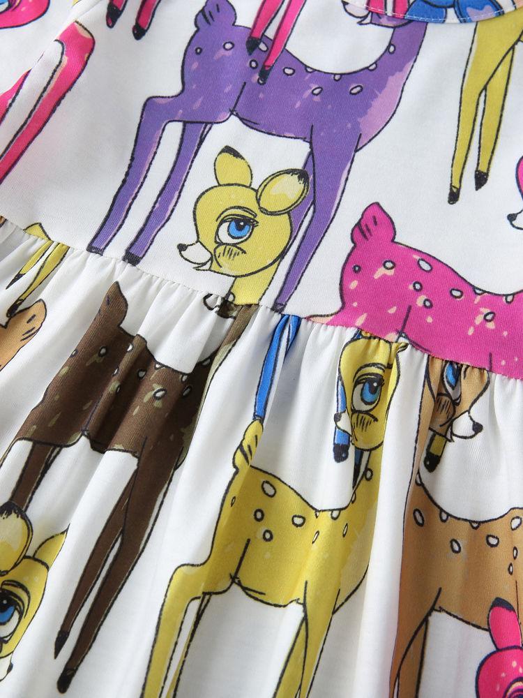 Toddler Baby Girl Long Sleeve Deer Printed Dress - dianjiang-