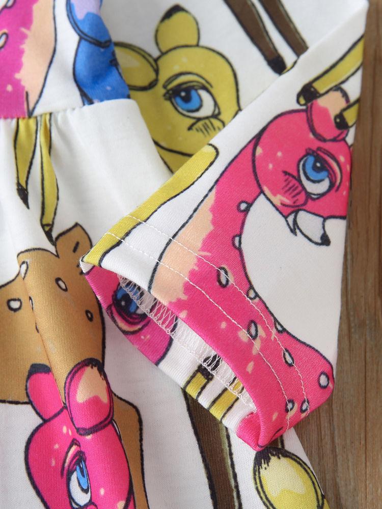 Toddler Baby Girl Long Sleeve Deer Printed Dress - dianjiang-