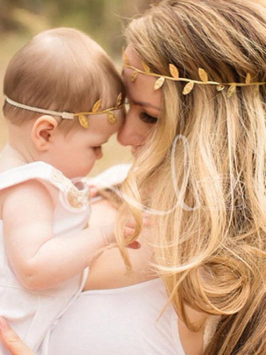 MOMMY AND ME 2-piece Leaves Headband Set Hairband Accessories - dianjiang-