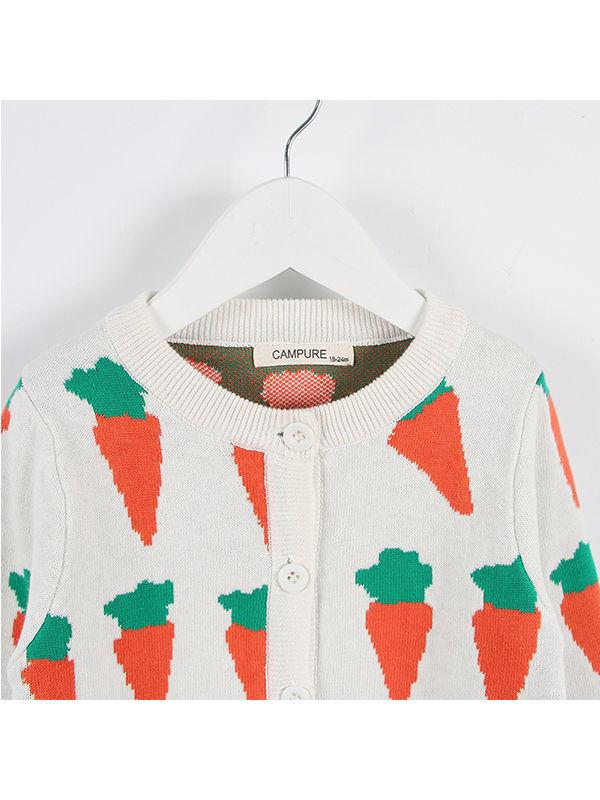 MOM AND ME Carrots Knitwear Cotton Cardigan Top for Boys Girls Adults - dianjiang-