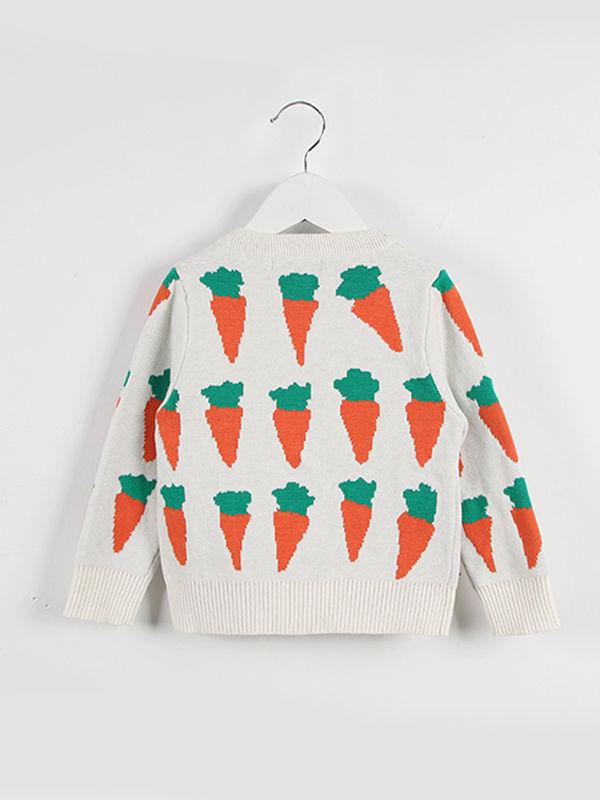 MOM AND ME Carrots Knitwear Cotton Cardigan Top for Boys Girls Adults - dianjiang-