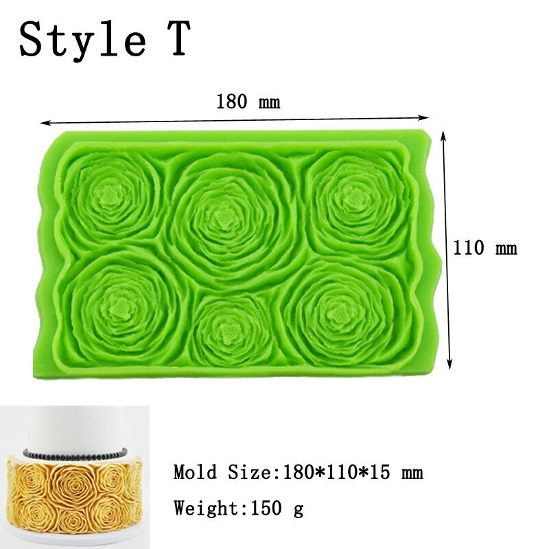 Meibum Silicone Fondant Cake Mold Party Rose Flower Vine Petal Emboss Floral Gum Paste Sugar Craft Border Decorating Mould - dianjiang-