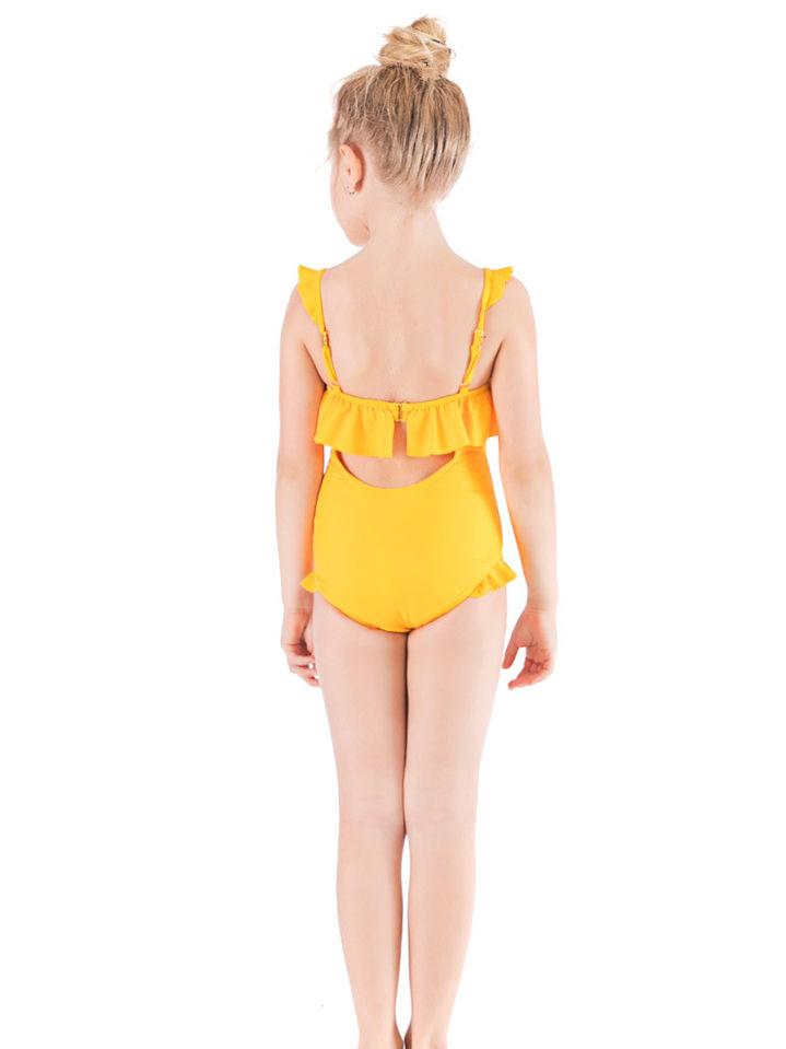 Mommy & Daughter Yellow Frilled One Piece Beach Wear - dianjiang-