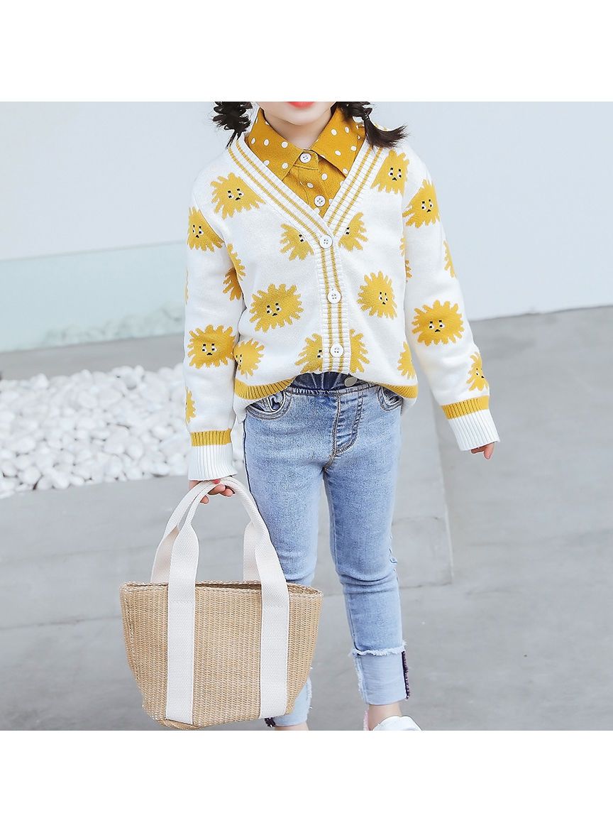 Mom and Me Chrysanthemum Crochet Knitted Cardigan - dianjiang-