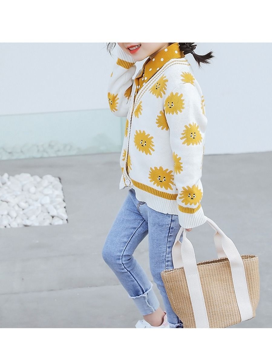 Mom and Me Chrysanthemum Crochet Knitted Cardigan - dianjiang-
