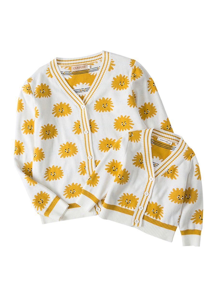 Mom and Me Chrysanthemum Crochet Knitted Cardigan - dianjiang-