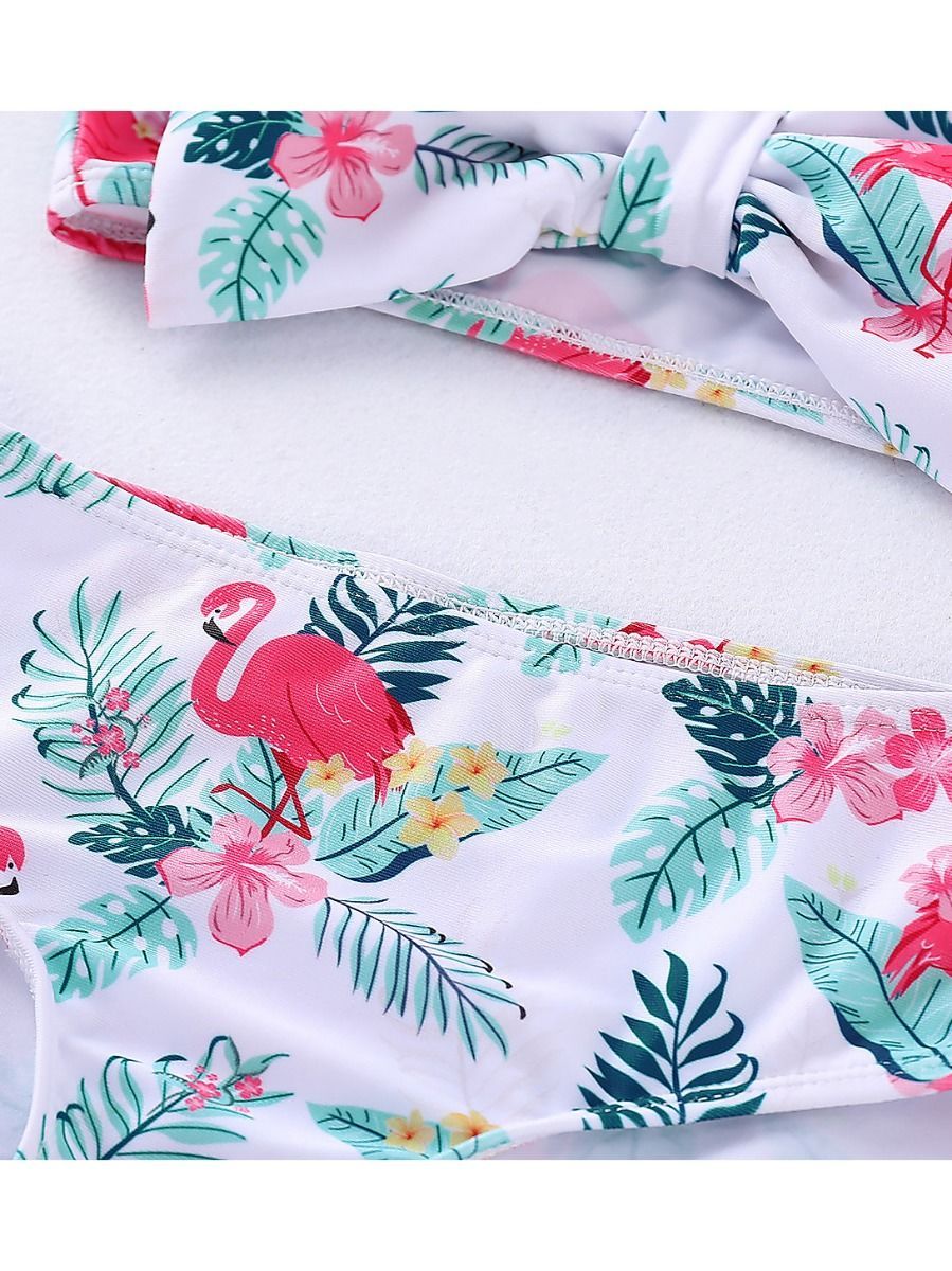 Mom and Me Flamingo Flower Bikini Beach Wear - dianjiang-