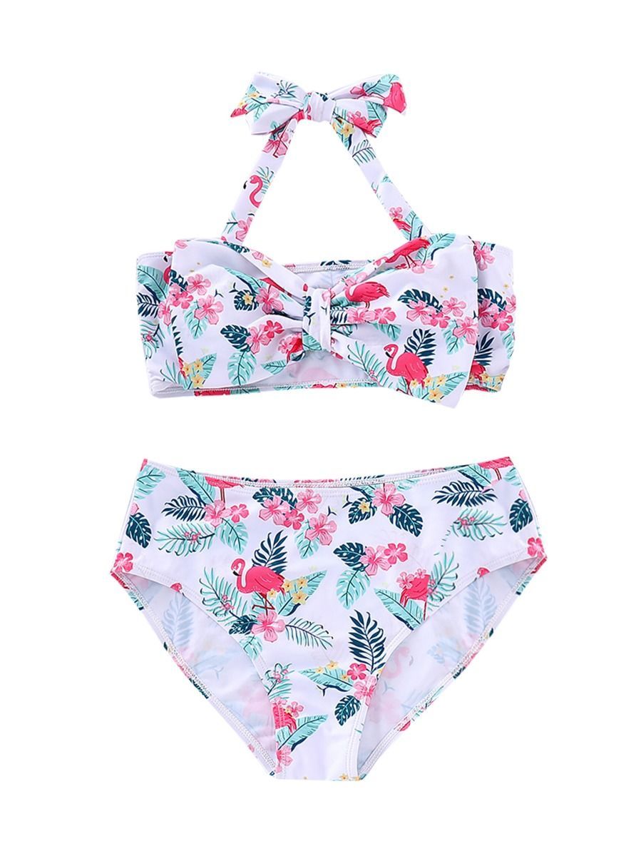 Mom and Me Flamingo Flower Bikini Beach Wear - dianjiang-