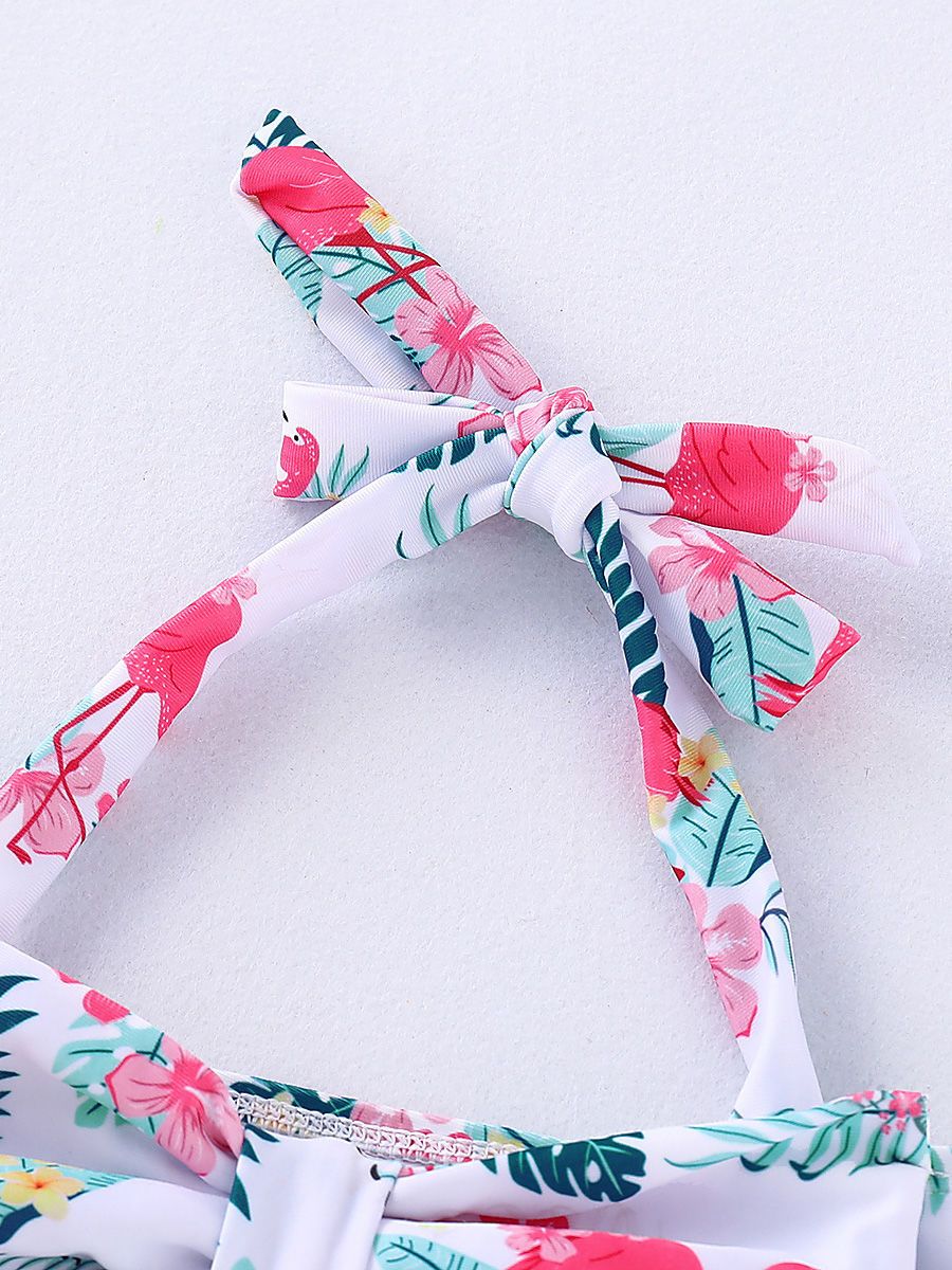 Mom and Me Flamingo Flower Bikini Beach Wear - dianjiang-