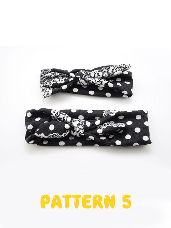 6 Colors Mom and Me Dots Knotted Headband Knitted Elastic Hairband Set - dianjiang-