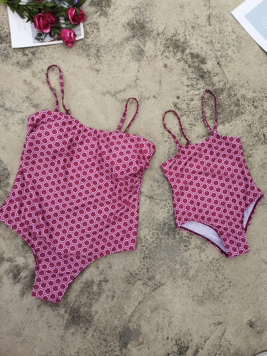Mom and Me One Piece Swimming Bikini Family Outfit - dianjiang-